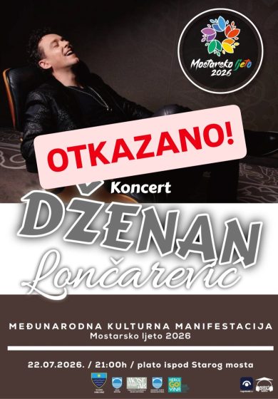 Otkazan koncert Dženana Lončarevića u okviru „Mostarskog ljeta“
